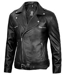 Men's Black Asymmetrical Biker Leather Jacket Black / Leather / Medium